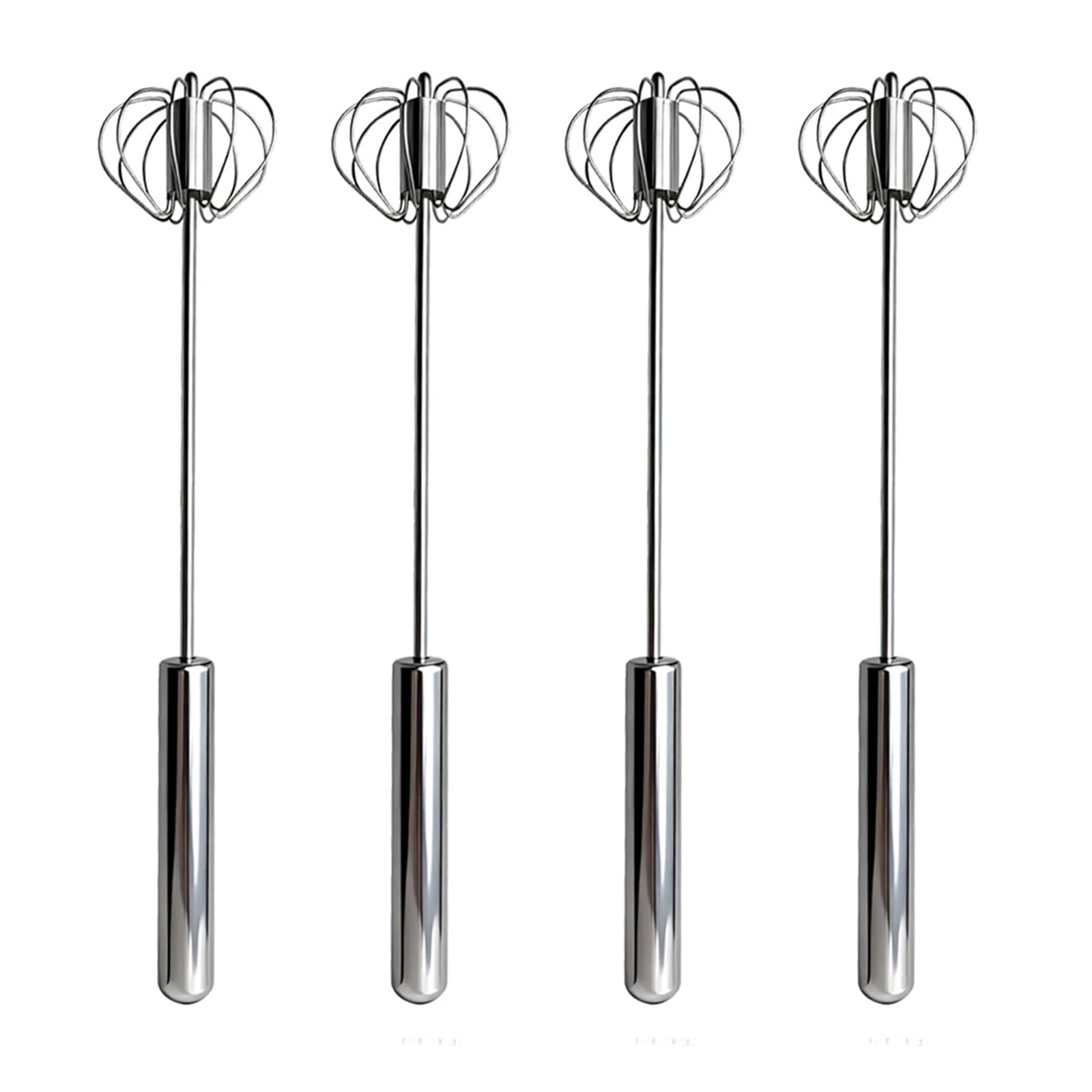 Batidor giratorio de acero inoxidable 4 Uds. Mezclador Manual multifuncional operación for hornear o cocinar Para Cocina