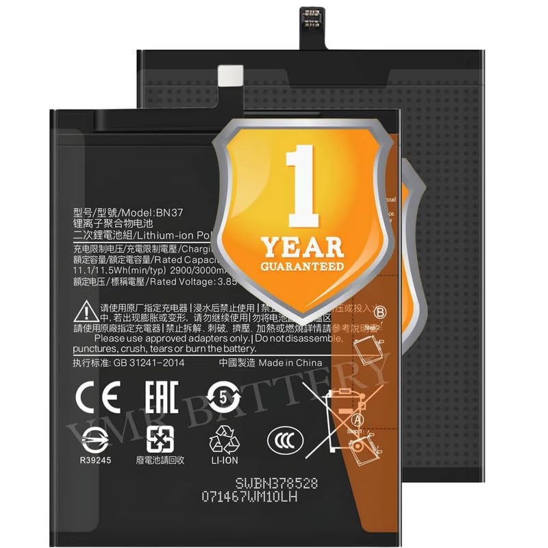 Image of Original BN37 Battery Compatible for Xiaomi Redmi 6 (M1804C3DG, M1804C3DH, M1804C3DI) | Redmi 6A (1804C3CG, M1804C3CH, M1804C3CI) - (3000mAh) - 1 Year Warranty K7