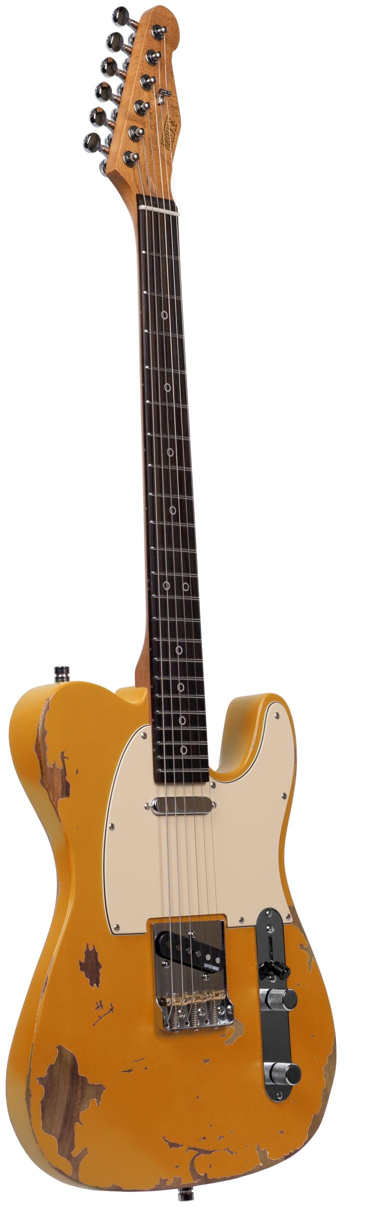 Henry's Guitarra eléctrica extra ligera – Space II Relic TL-1N The Comet – Yellow Relic