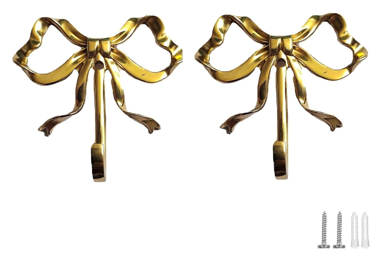 Porte-manteau mural patères pour mur dorées paquet de 2 crochets en laiton 93mm