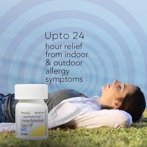 Miniatura 4 de Rising Pharma - Cetirizina HCL 5 mg - Antihistamínico Antihistamínico Estacional Alergia Tabletas - 100 Tabletas
