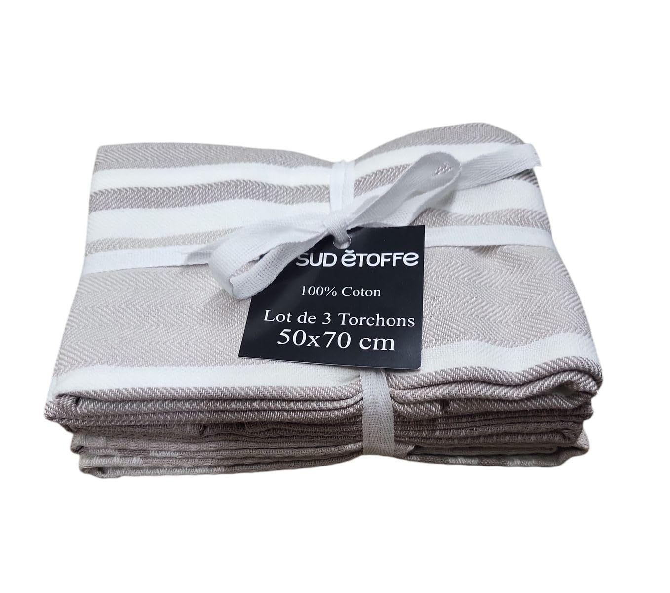 Lot De 3 Torchons CUISINE - Couleur - LIN, Taille - 50X70