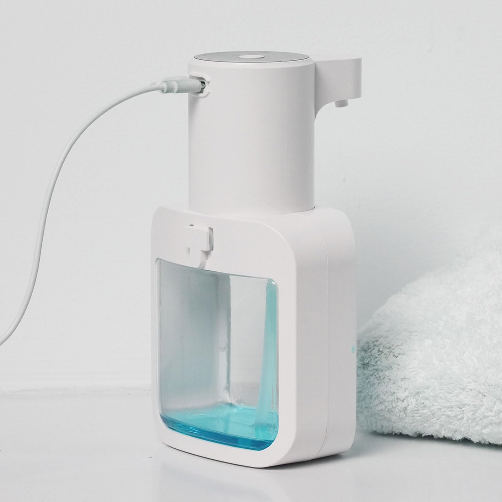dispenser per sapone Distributore automatico di sapone con sensore, distributore di sapone for le mani senza contatto con 3 livelli regolabili for cucine, bagni e uffici grande(Svart,Foam)