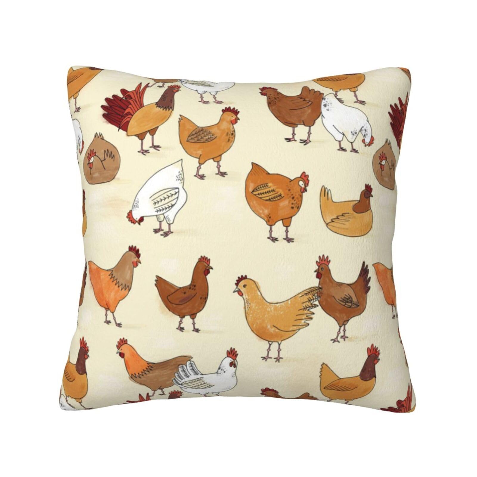YFSGDLBN A Brood of Chickens printed Velvet pillowcase decorative Cushion Cover