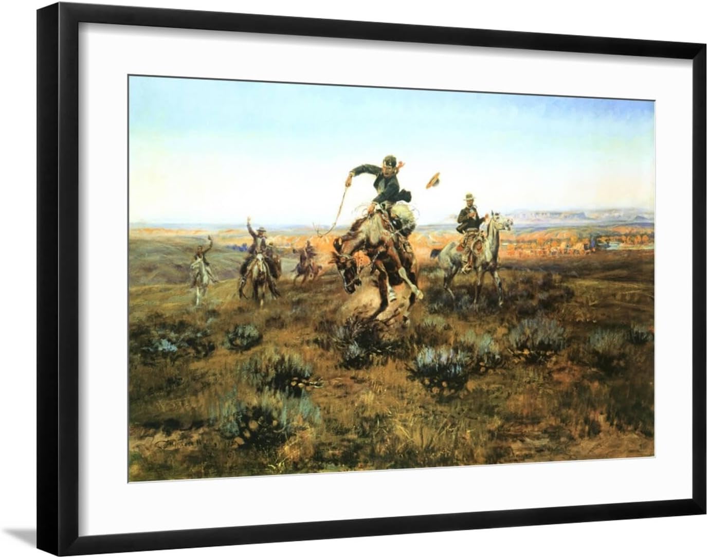 ART.COM Wall Art Print A Bad One by Charles Marion Russell, 24" x 16"