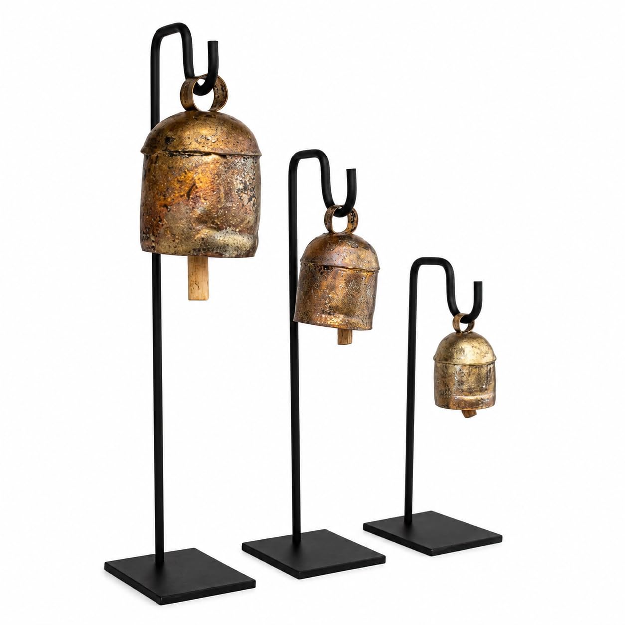 Cloche de porte pour entrée maison carillon suspendu laiton 20cm