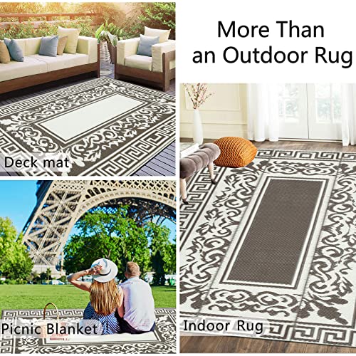 Reversible Outdoor Rugs 4’x6’ Plastic Straw Patio Rugs