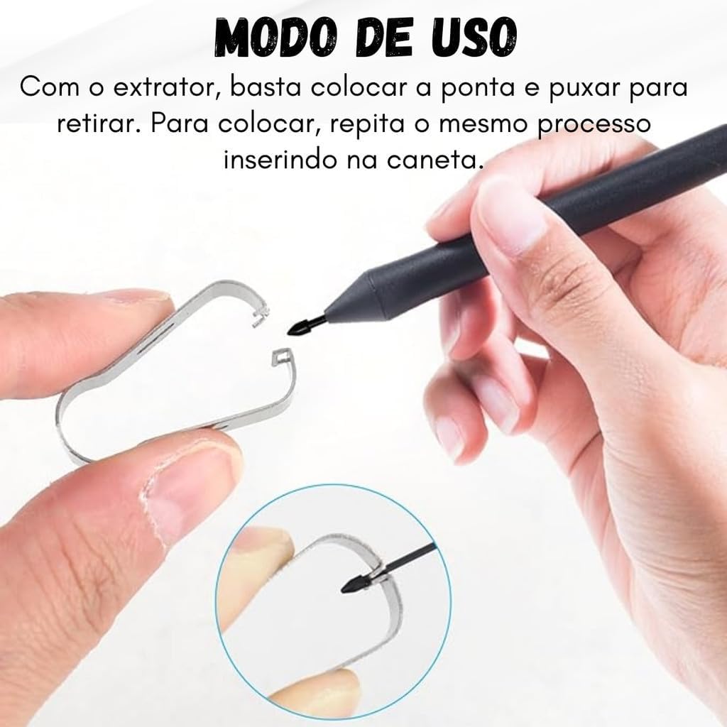 Ponta de substituição para Caneta S Pen Compativel com Samsung Galaxy Note 10 Note 20 Tab S6 lite S7 S8 S9 S7FE S9FE S22U S23U S24U S25U (Preto)