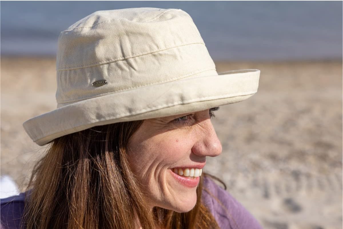 Scala Women's Medium Brim Cotton Hat One Size Aqua