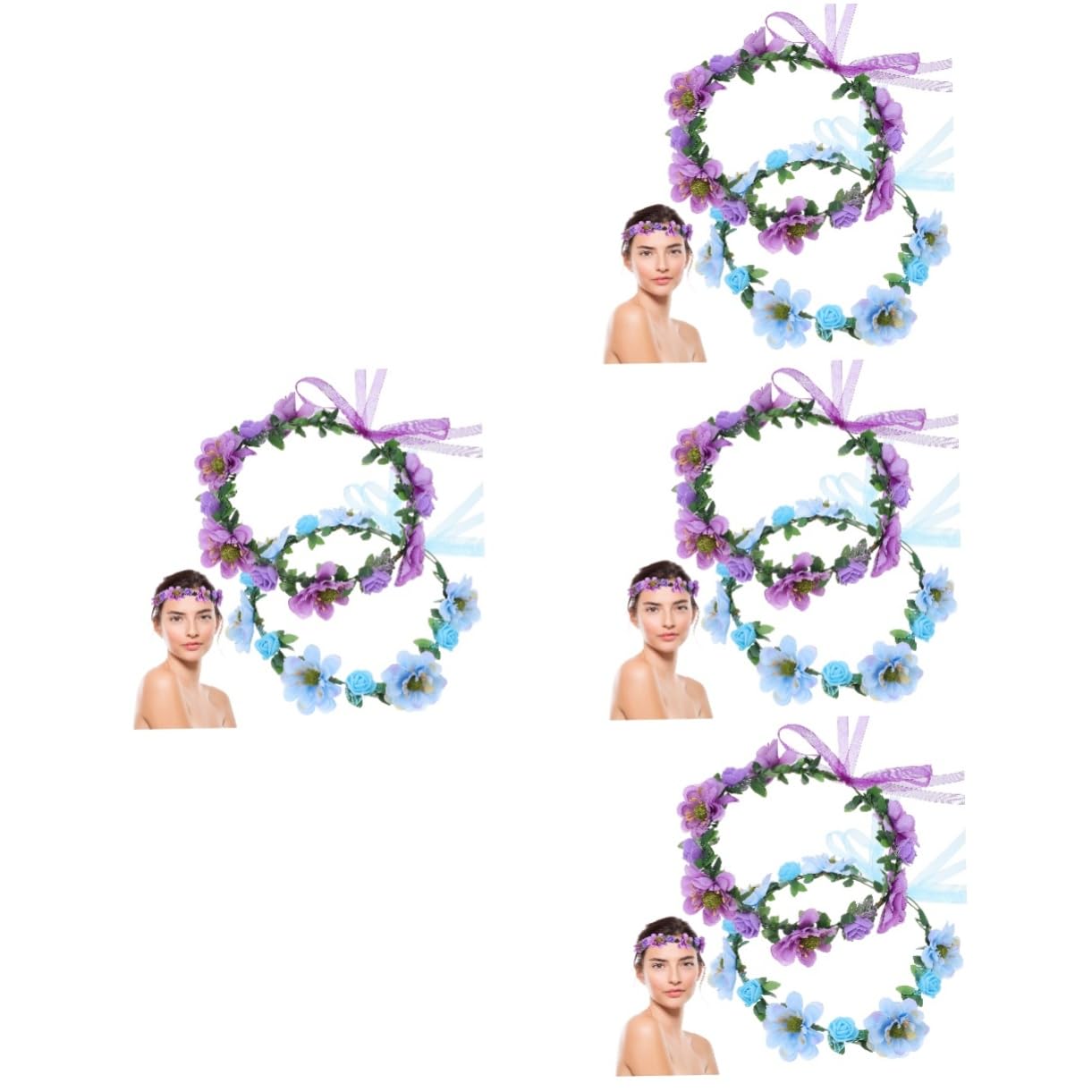 FRCOLOR 8 Piezas Diadema Chica Tocado De Boda Guirnalda Floral Diademas Floral Artificial Boda Tela De Fiesta