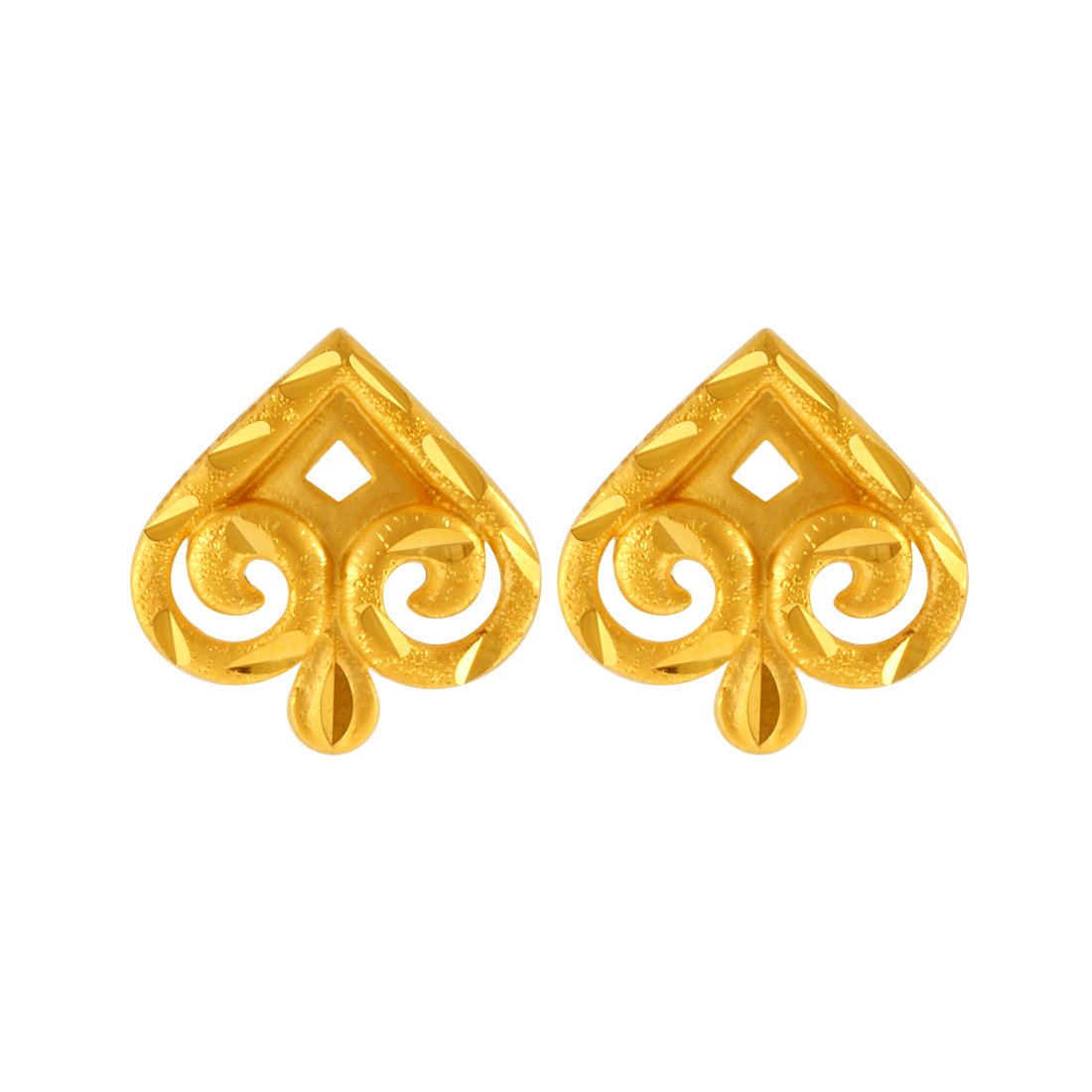 22KT Yellow Gold Stud Earrings for Women-image-35