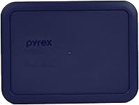 Vista 2 de Pyrex 7210-PC Tapas rectangulares para platos de vidrio, color azul, 3 tazas, Azul oscuro, azul marino