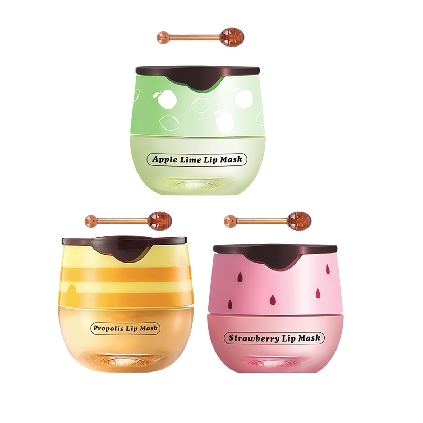 Ninnyi3 PCS UK Honey and Strawberry Balm, Moisturizing Lip Balm for Lips Care Soft and Supple Lips