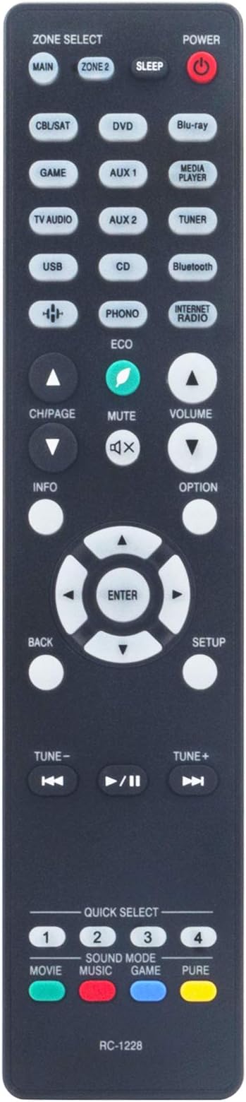 New RC-1228 Replacement Remote fit for Denon Integrated Network AV Receiver AVR-S950H AVR-X3500H AVR-S940H AVR-X2500H AVR-X2600H AVR-X2600H-DAB AVR-X3600H sub RC-1226 RC-1192 RC-1218 RC-1217 RC-1227