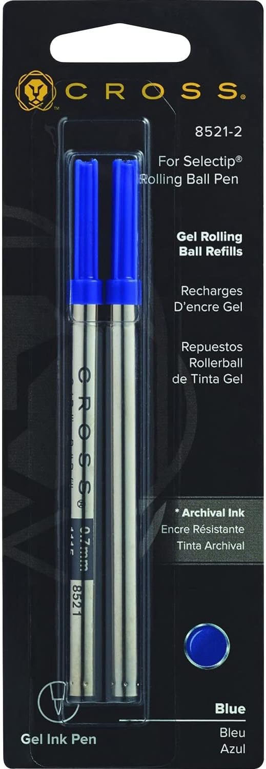 Cross Universal Ballpoint Pen Refill, Fine Point, Blue, 2