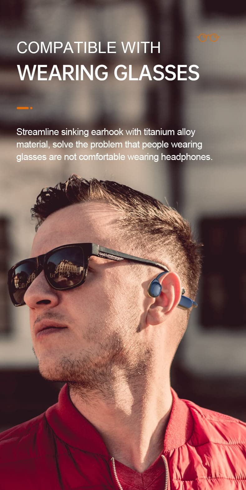 WLV-TECH ePP-BC18 Military Grade Intelligent Bone Conduction Smart Bluetooth Headphone Technology, Latest Audio Technology for Smart Headphones