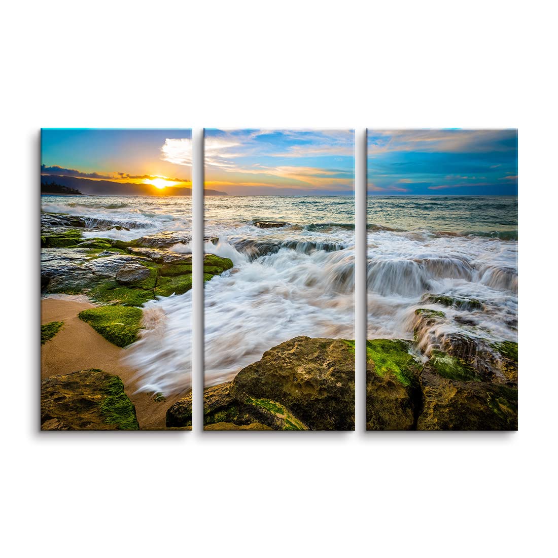 No.3フレーム付き特大キャンバスアート　風景画　海の絵画　インテリア絵画 Amazon.co.jp: 絵画 インテリア おしゃれ 海の絵画 アートパネル