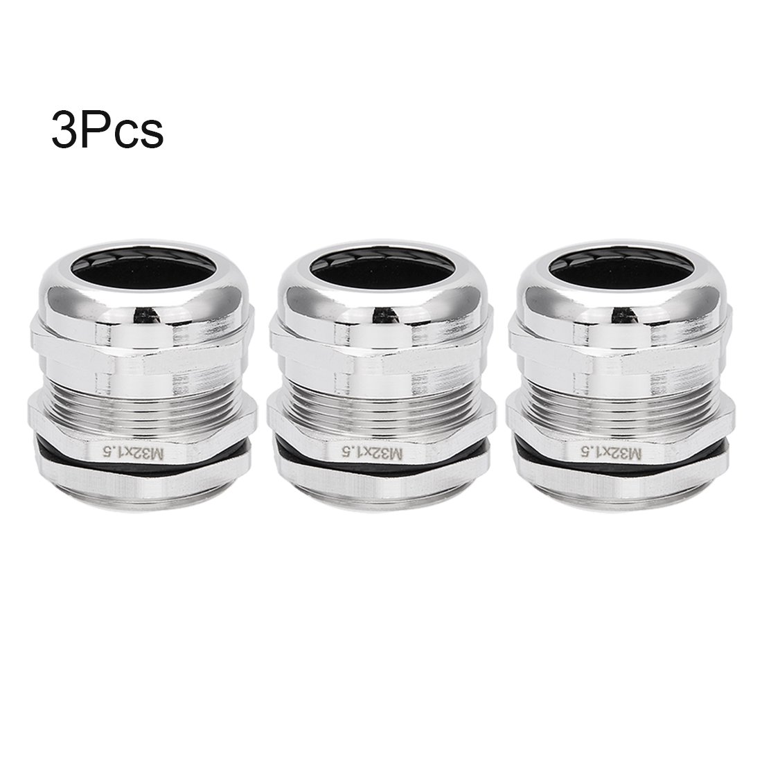 Aexit 3PCS NPT1/2 Electrical Boxes, Conduit & Fittings Metal Waterproof Connector Fastener Locknut Stuffing Cable Gland Cable Range 15-22mm Thread Conduit Fittings Length 9mm