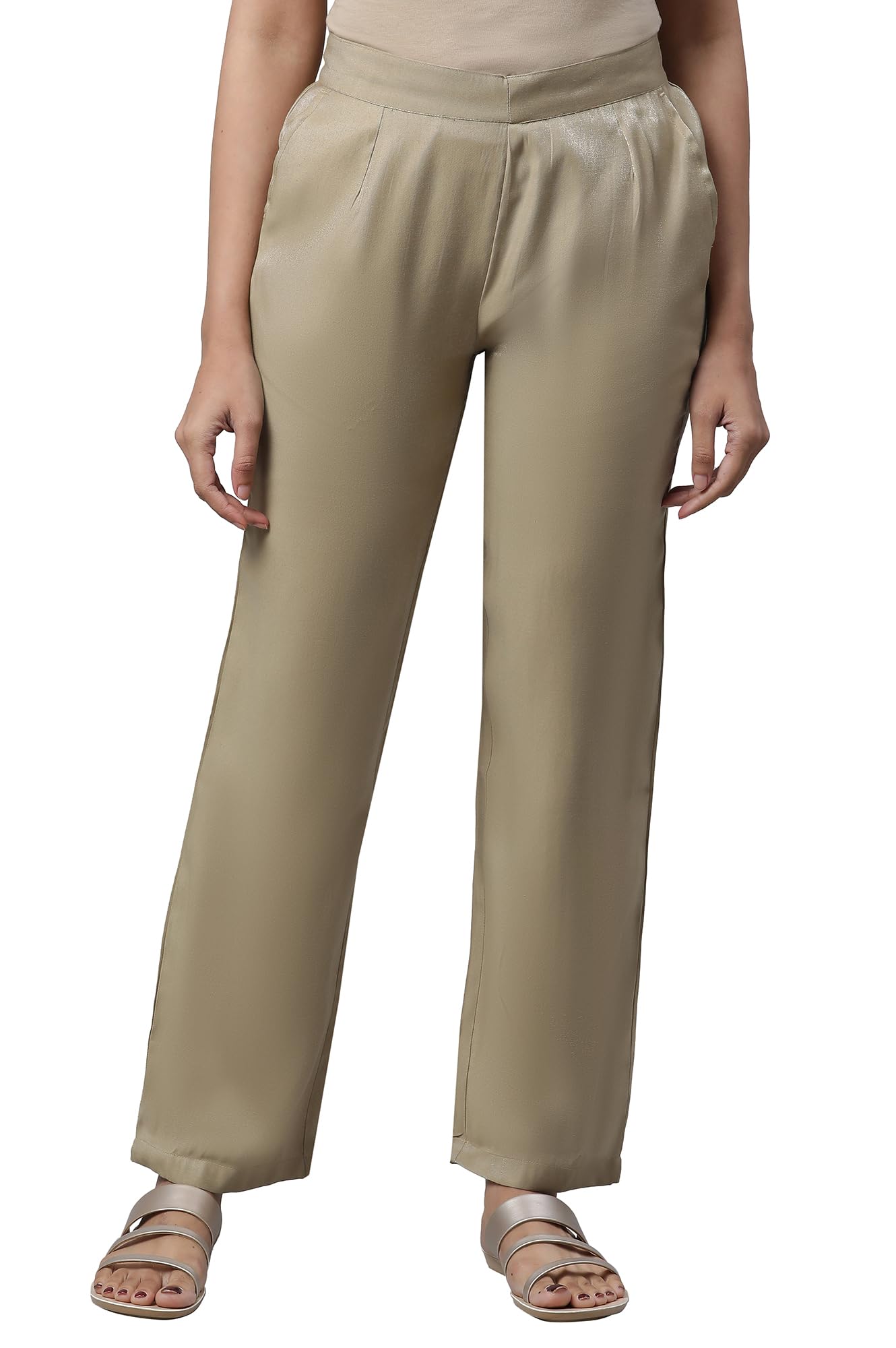 Aurelia Strechable Palazzo - Pantalones de ajuste regular para mujer, longitud hasta el tobillo, pantalones Palazzo de ajuste regular para mujer