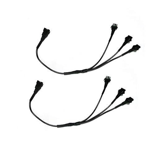 2 unidades de 1 macho a 3 hembra, cable divisor Y para uso con 5050 LED SMD RGB neón kits de acento para LED motocicleta, ATV, luz de coche, tira de