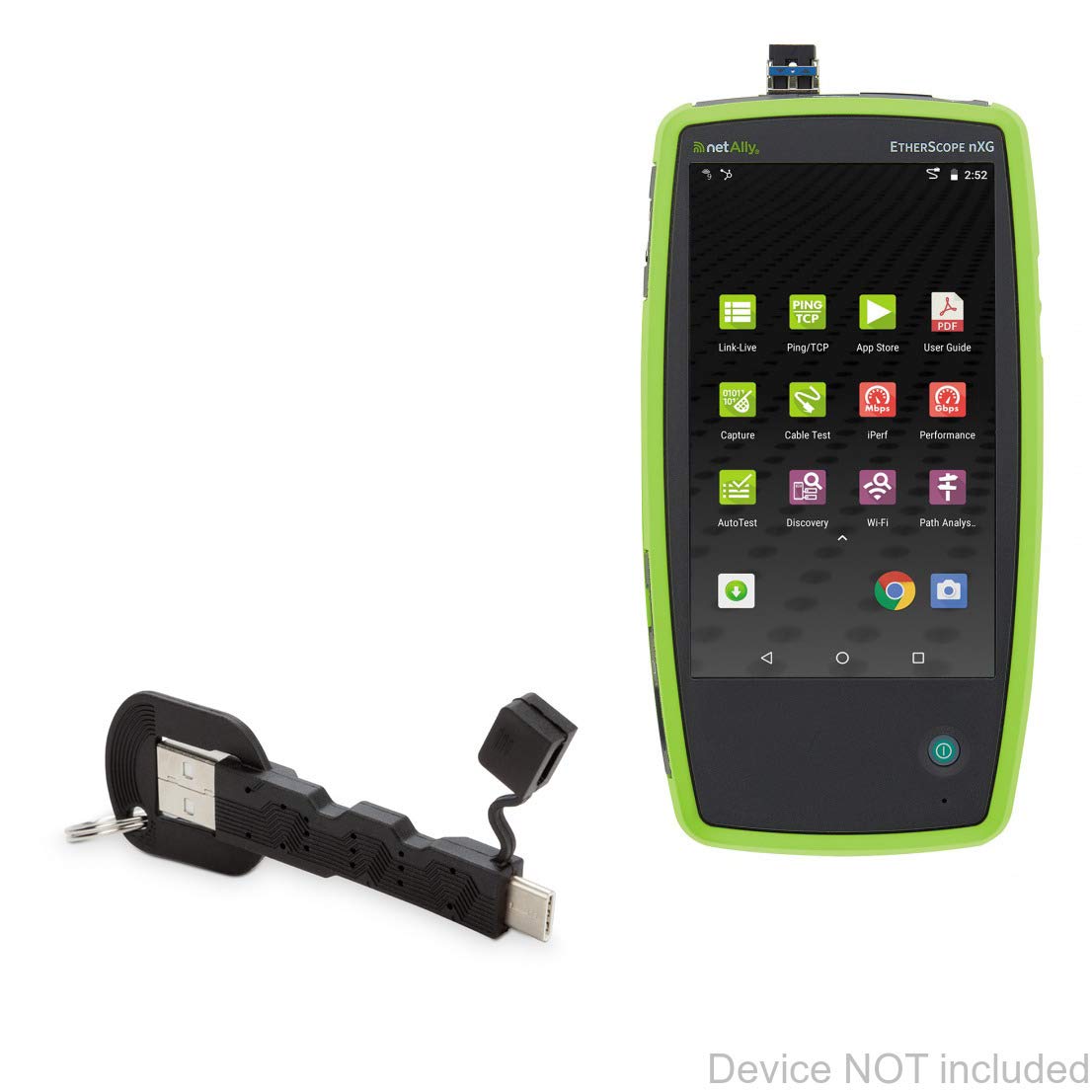 BoxWave Cable Compatible with NetAlly EtherScope nXG - USB Type-C Keychain Charger, Key Ring 3.1 Type C USB Cable - Jet Black