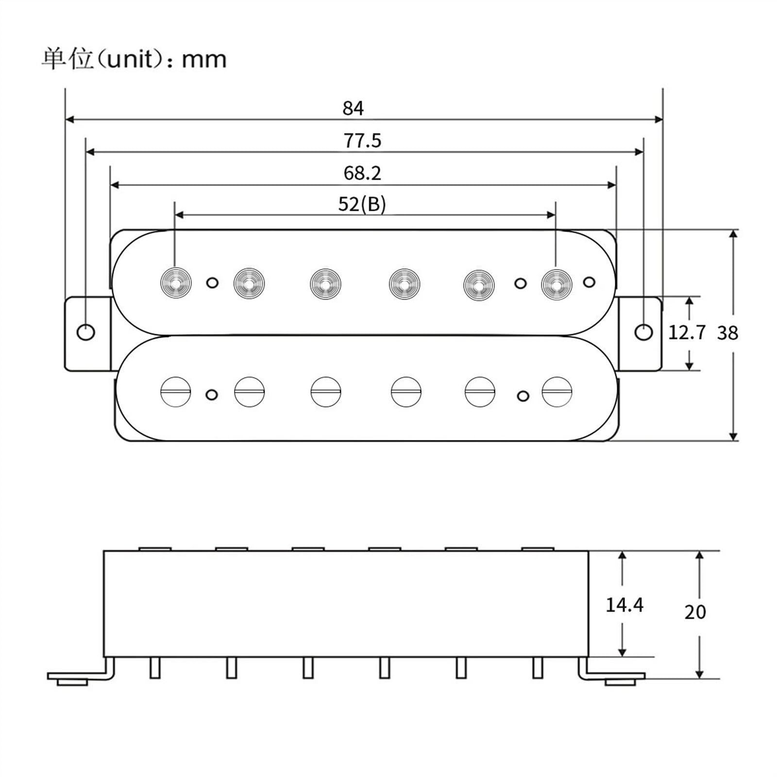 Professioneller E-Gitarren-Tonabnehmer 3PCS Alnico 5 Pickups Single Coil Elektrische Gitarre Humbucker Pickup Set 52/52/52mm Für SSH Gitarre 5k + 6k + 8k Zebra (Color : 2)