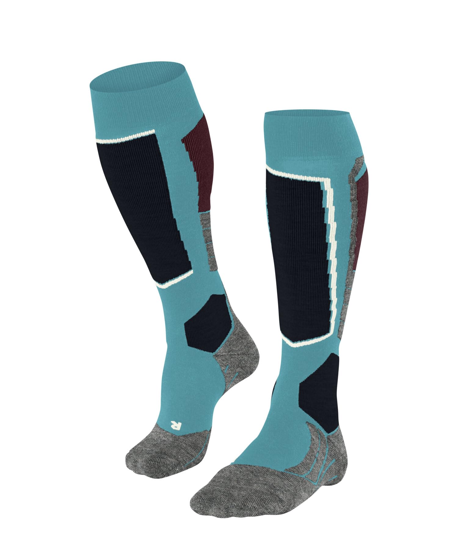FALKE Womens Sk2 Intermediate W Kh Wool Warm Thick Ski Socks, Turquoise Peacock Blue 6536, 5.5-6.5 EU