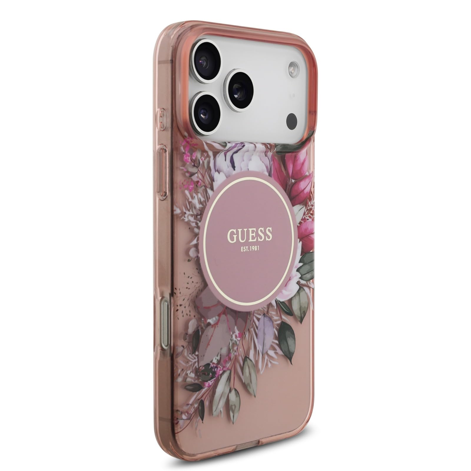 CG MOBILE Guess IML - Bracciale compatibile con custodia MagSafe per iPhone 17 Pro Max (rosa)