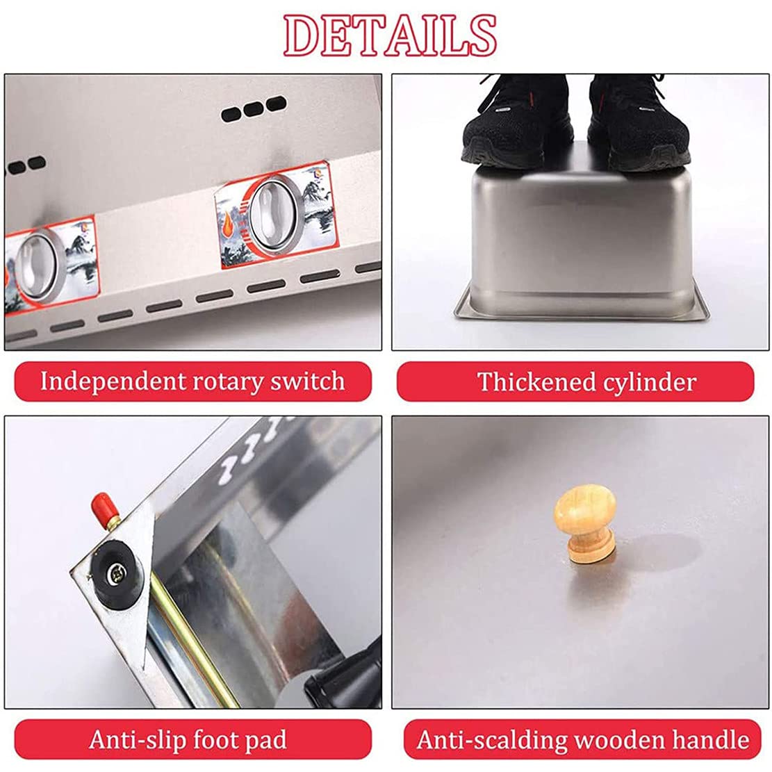 Friteuse Professionnelle À Gaz en Acier Inoxydable avec Panier Amovible, Idéale pour La Restauration Rapide Et Les Snack-Bars.,Doublepot