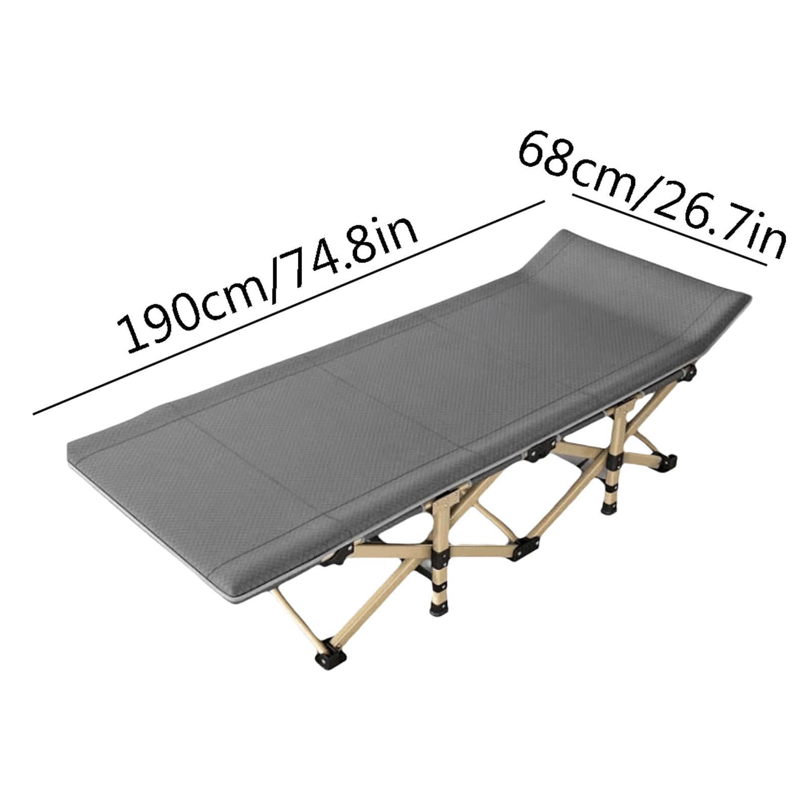 PEKJI Oxford Cloth Foldable Camping Bed Single Camp Bed Portable Travel Camp Cots Washable Folding Bed for Outdoor Office