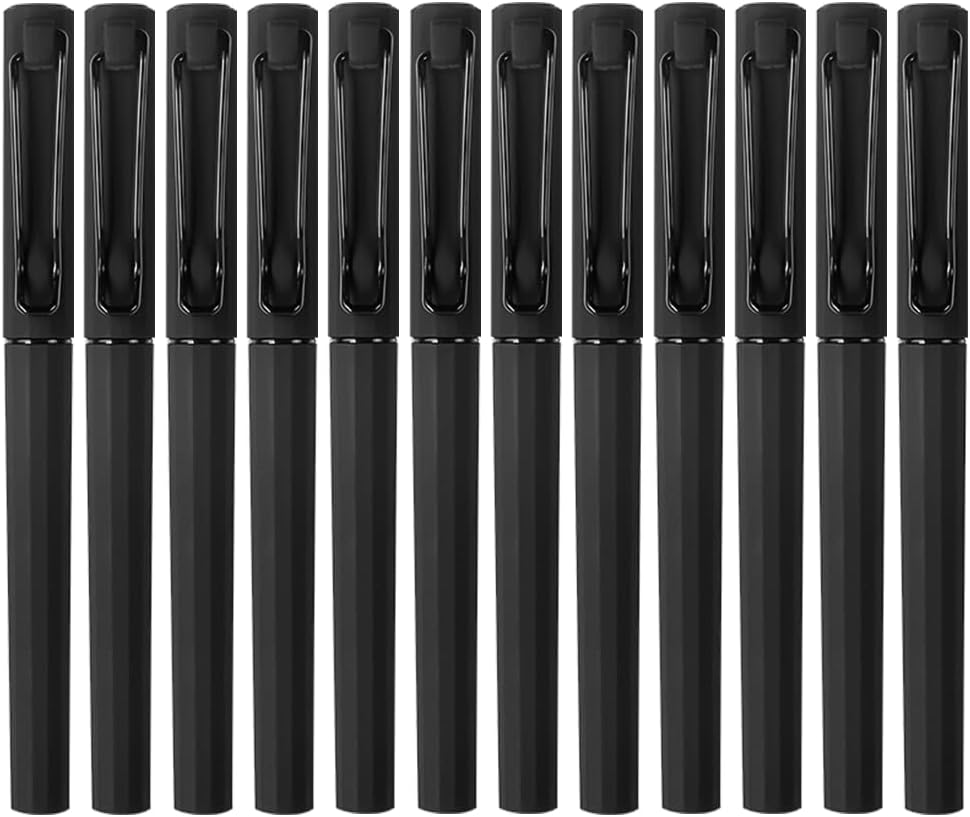 Gel Pens, 0.7mm 12 Pcs Smooth Quick-Drying Ballpoint Pens for Women Men, Black Ink Writing for Writing, Journaling, Office, School, Home & Work Supplies.
