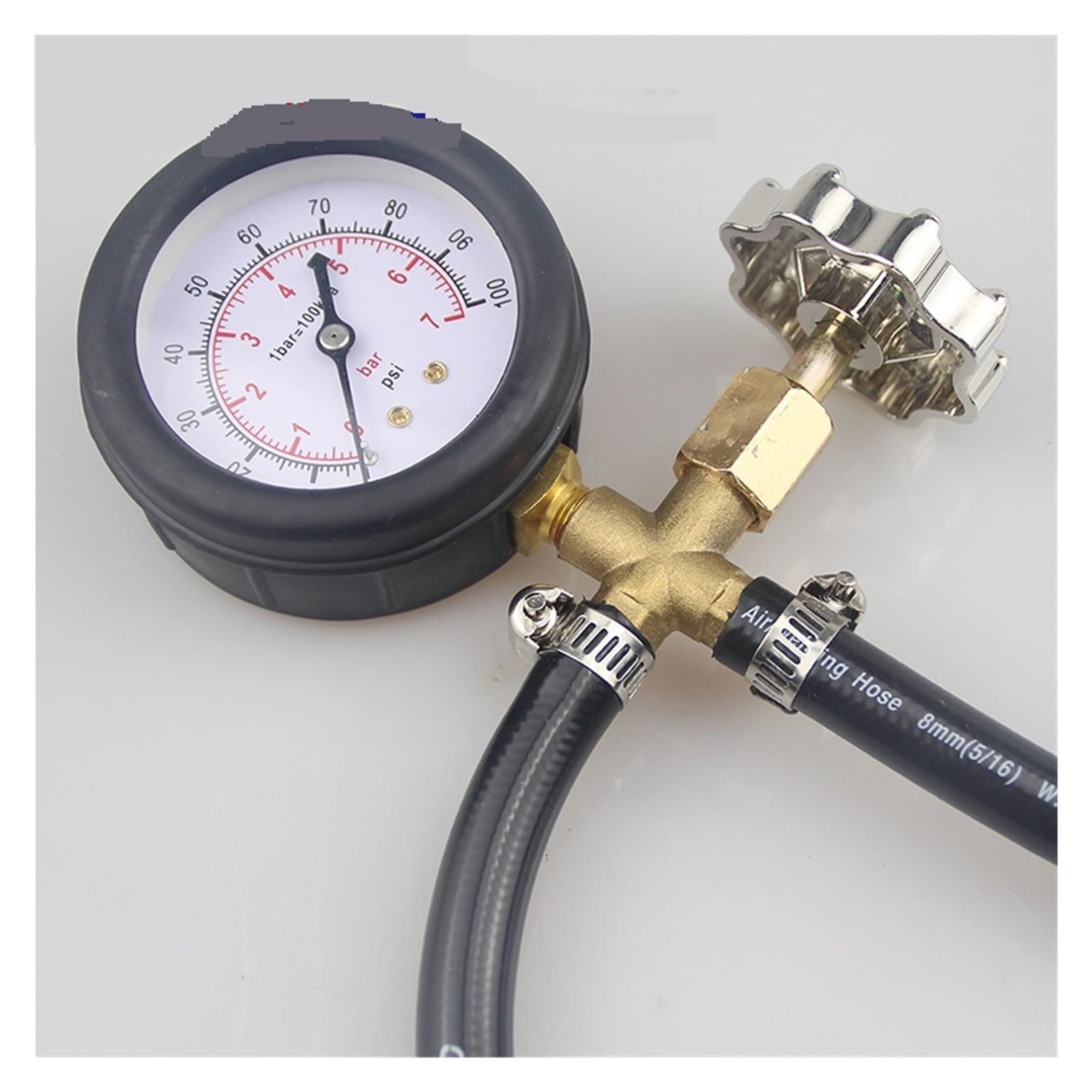 Manometro del Tester di Pressione della Pompa di Iniezione del Carburante A Collegamento Rapido con Valvola 0~100 PSI per Auto, Moto, Camion