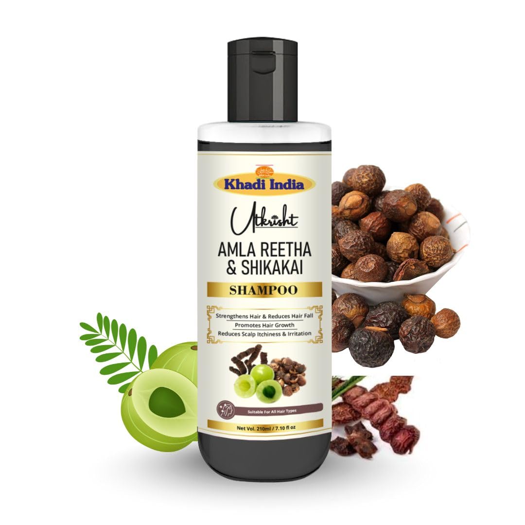 Khadi Natural Amla, Reetha, Shikakai Hair Shampoo for Hair Fall Control, Dandruff Care & Hair Growth – Sulfate-Free, Paraben-Free Herbal Cleanser for Men & Women – Gentle Daily Use | 210ml-picture-29