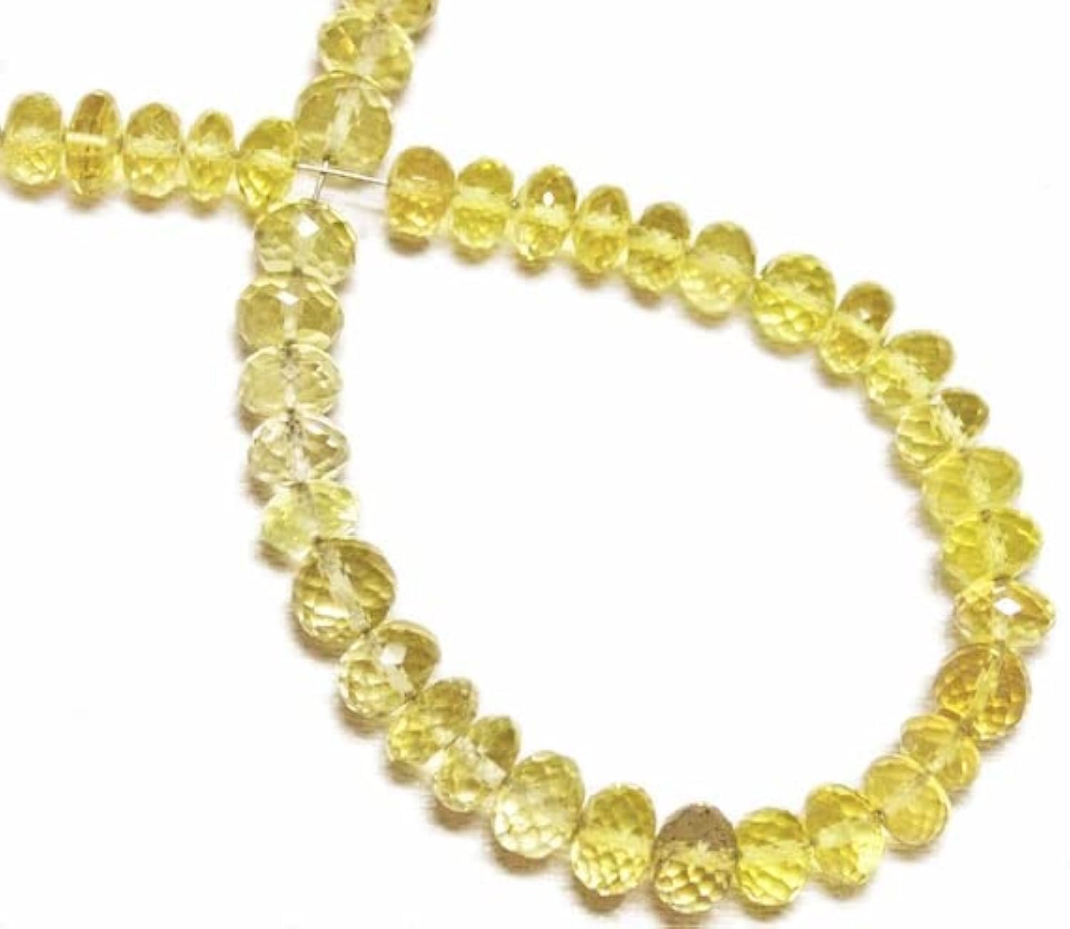 Quartz citron rondelles facettées 6.75-7mm perles naturelles 8" pour bijoux