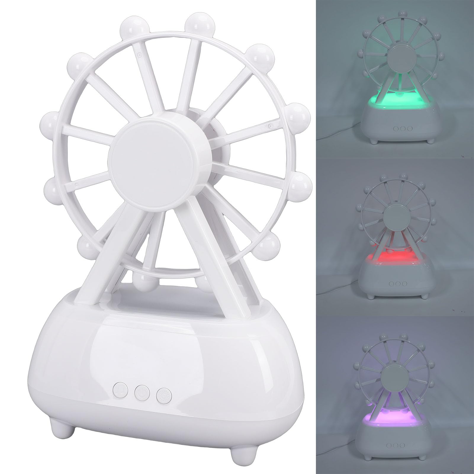 Umidificatore con altoparlante Luce notturna Ruota panoramica rotante Diffusore di oli essenziali per la camera da letto di casa