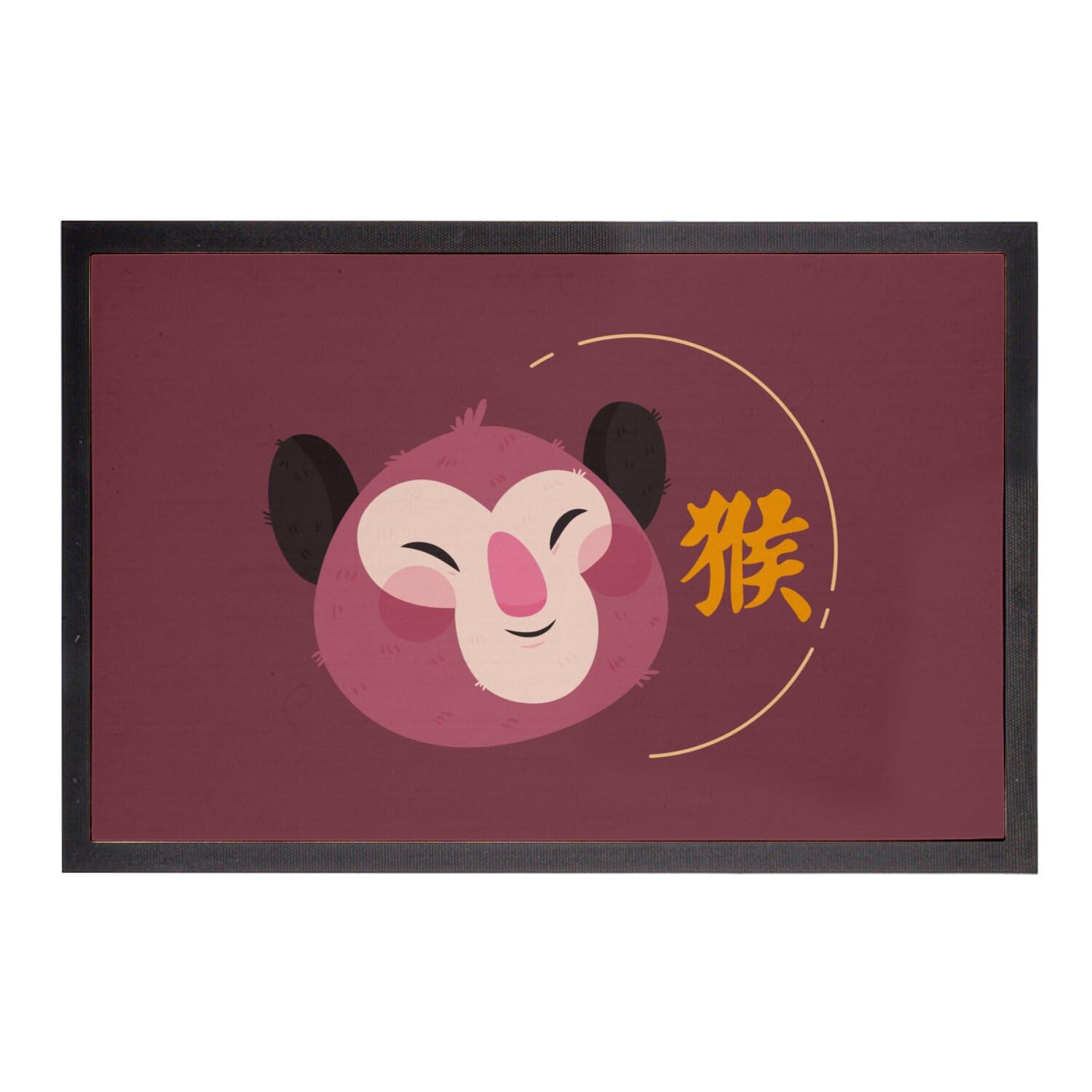 Paillasson Singe rouge et illustration horoscope pour une décoration asiatique de salon