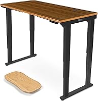 Vista 8 de Uplift - Escritorio eléctrico de pie con curva de bambú (60 x 30 pulgadas) V2 (negro) Escritorio de pie ajustable de 4 patas, teclado avanzado