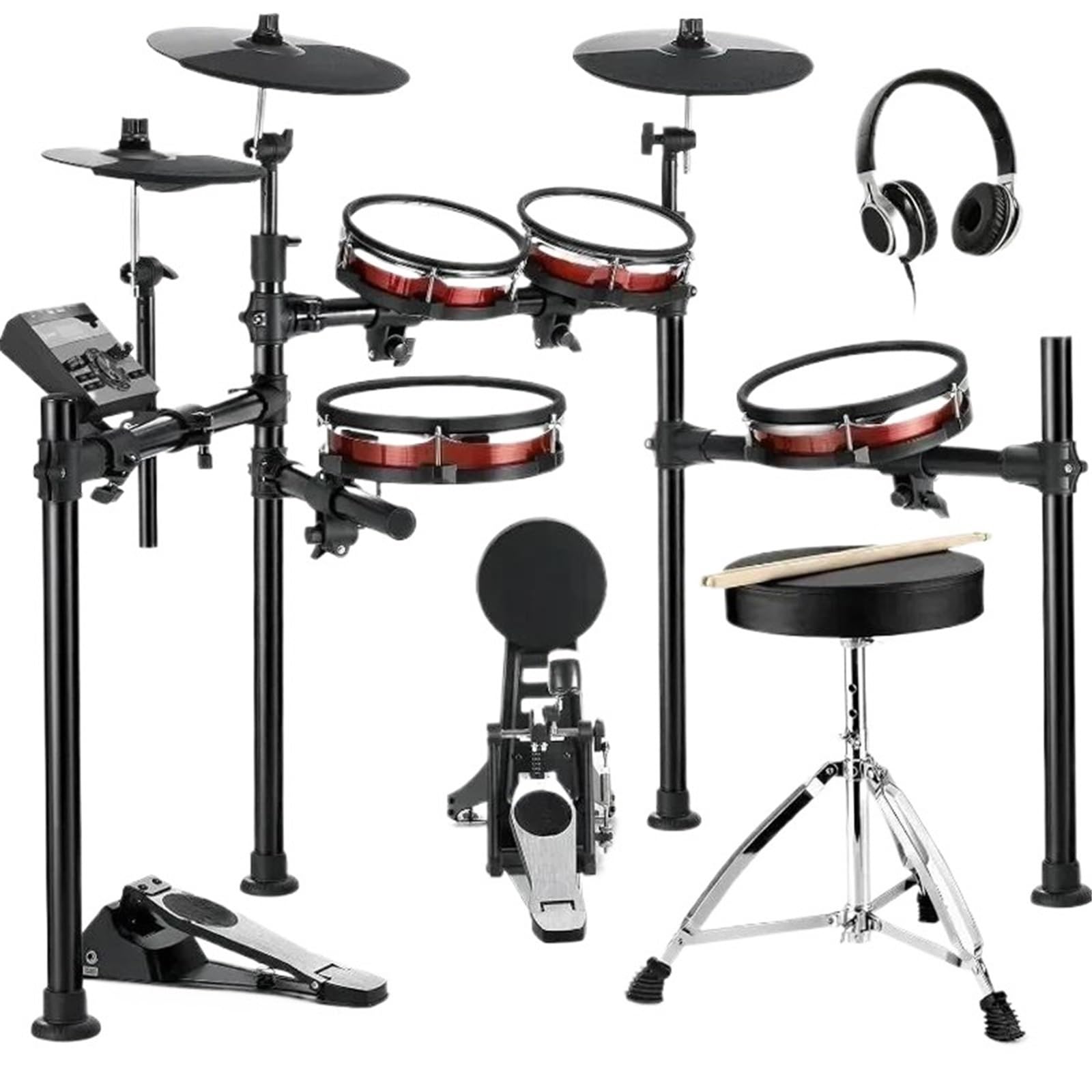 Batería Electrónica Con Parches De Malla Estándar De La Industria Caja De 10'' 10''3 12'' Crash Más De 450 Sonidos Auténticos