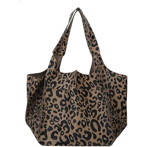 ZOSIVEB Large Tote Handbag, PU Leather Satchel Tote Shoulder Bags Purse Soft Crossbody Oversized Travel Tote Bag(Leopard) Cover