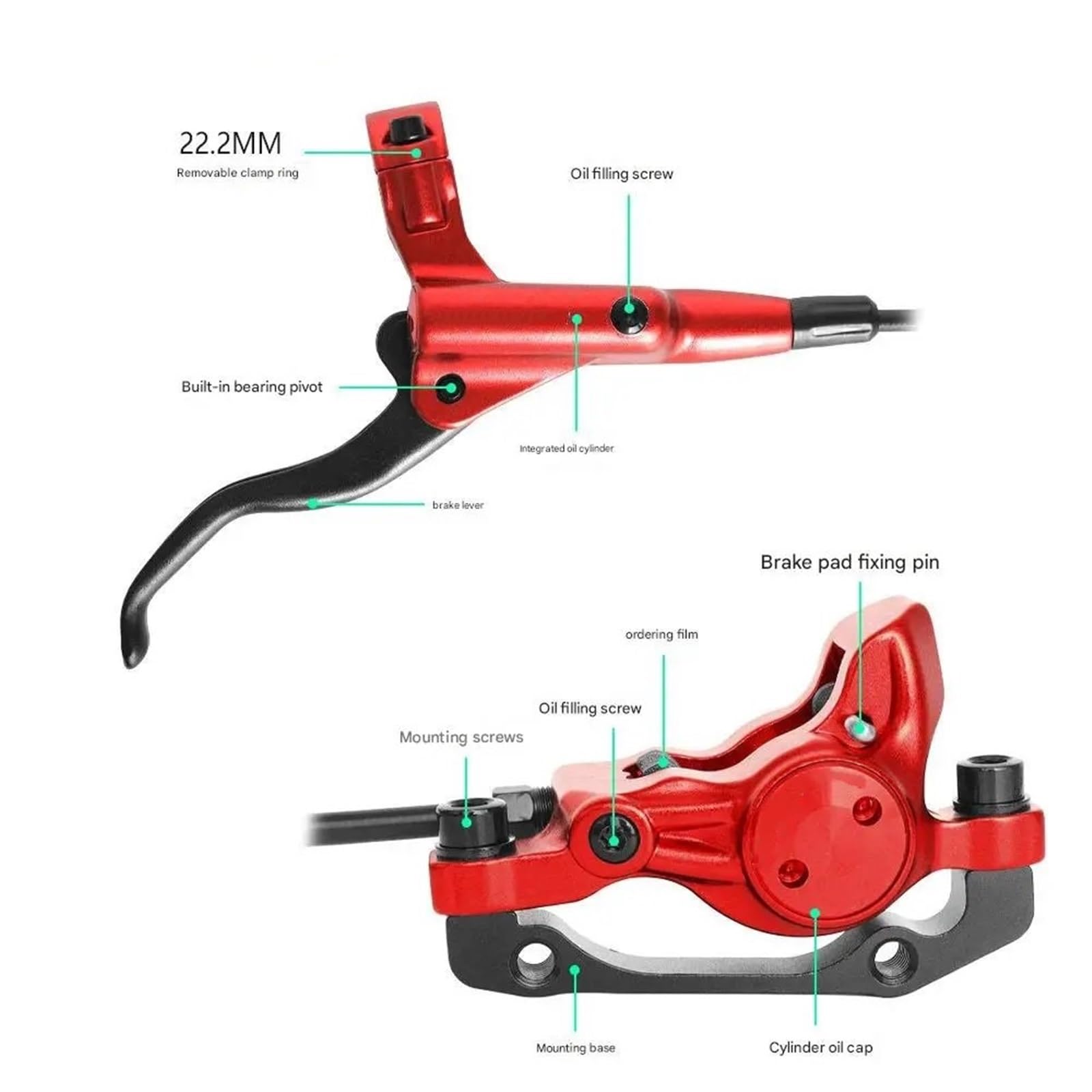 Juego de Frenos hidráulicos HB875 HB-875 Freno de Disco de Bicicleta MTB Delantero Trasero 800mm 1400mm Pinza de Frenos de Bicicleta de montaña