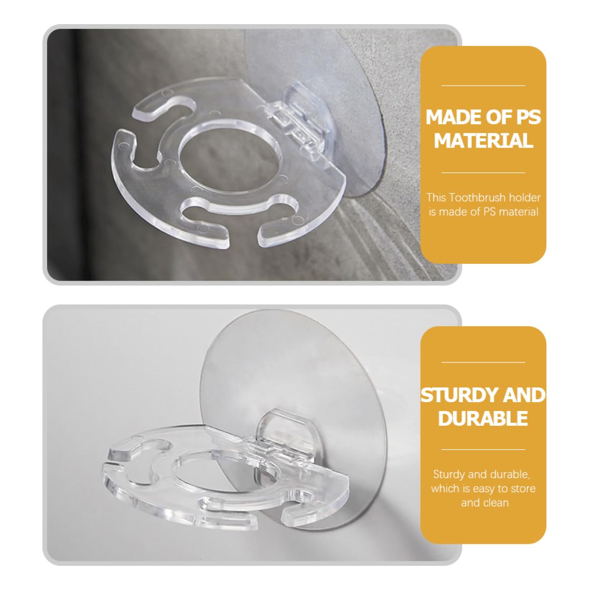 Ciieeo 4 Juegos De Soportes para Cepillos De Y Pasta De De Pared Fáciles De Instalar Material Resistente 6 Unidades X 4