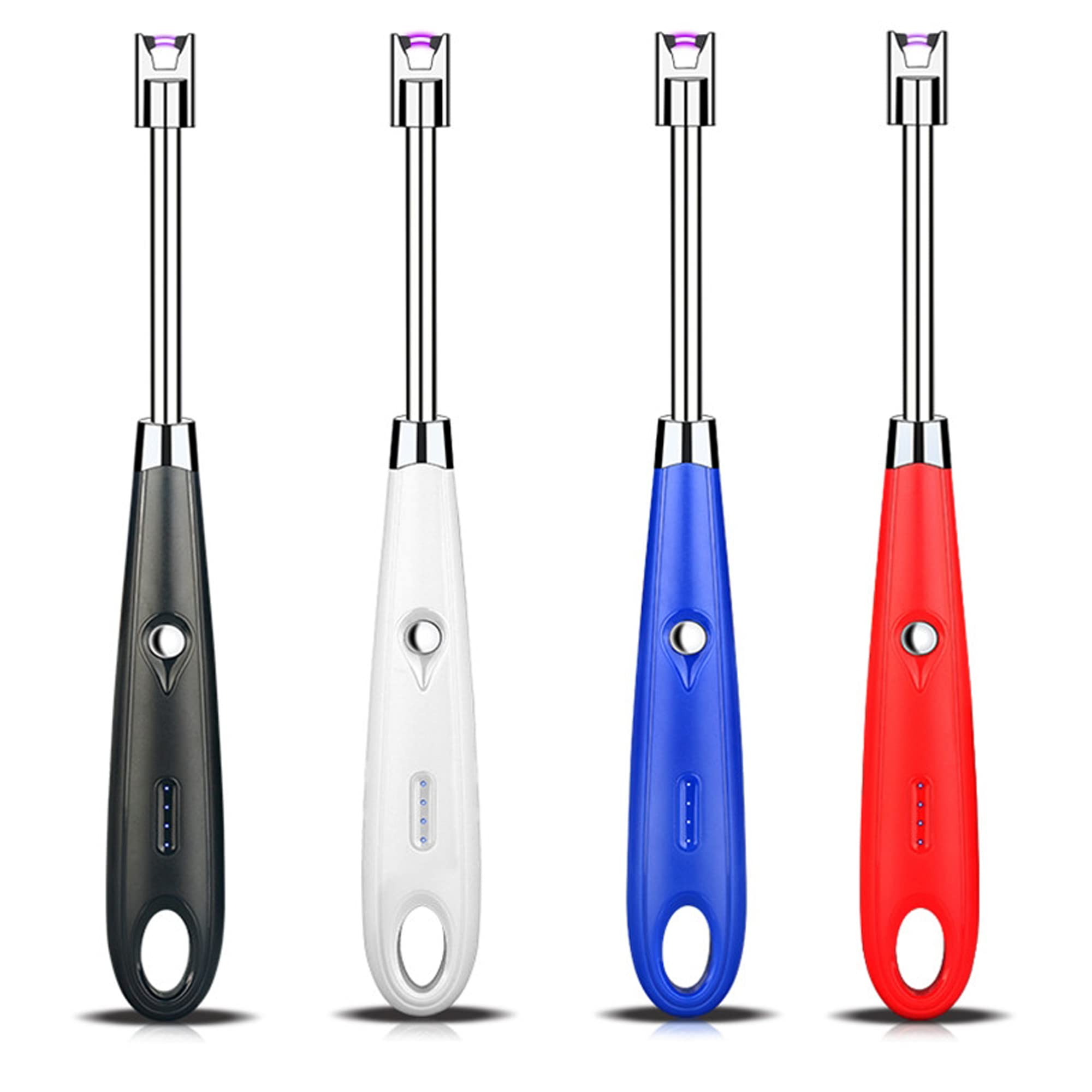 Briquets à Arc Électrique pour Barbecue à Cou Flexible et Coupe-Vent sans Flamme avec Affichage de la Batterie à LED pour Bougie Cuisson Feux d'artifice, Paquet de 4