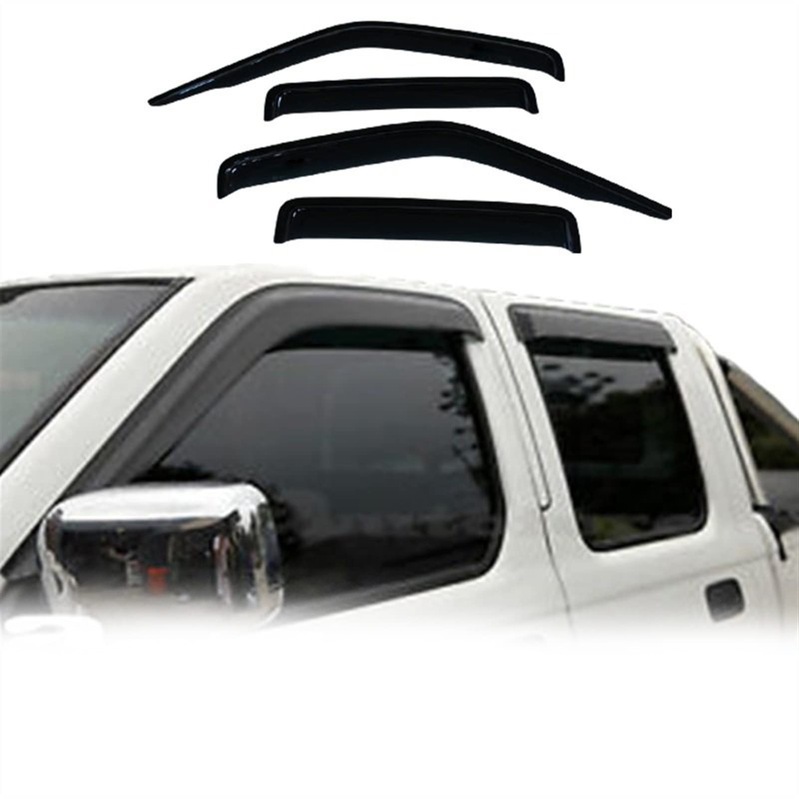 Pare-pluie pour Nissan Navara et Terrano D22 2002-2013 | Lot de 4 déflecteurs