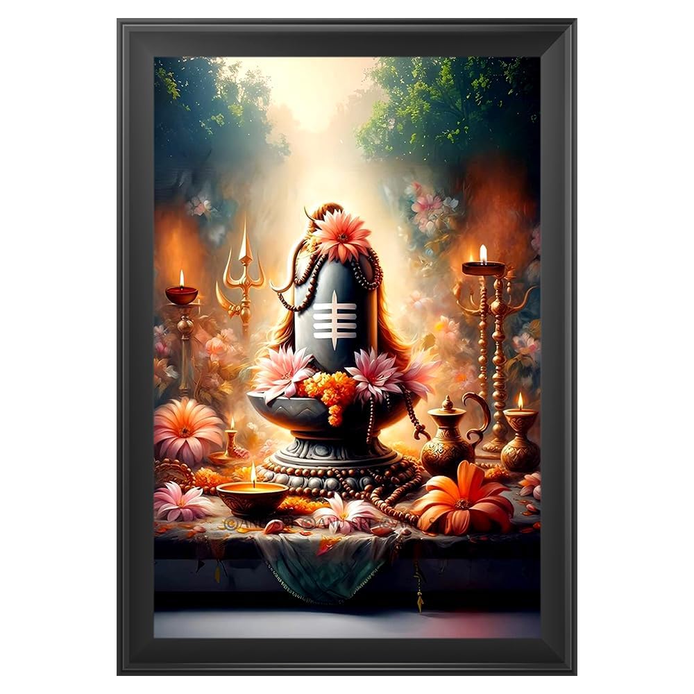 Cadre photo Lord Shiva pour Mandir aux finitions multicolores de haute qualité