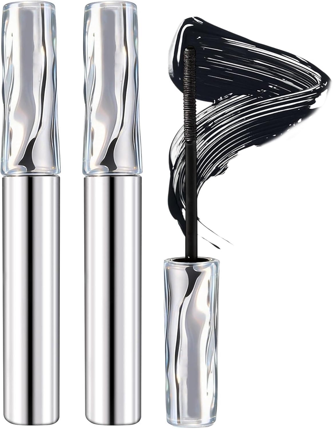 2PCS Steel Tube Eyelash Primer, Small 360° Steel Tube Mascara, Waterproof Long-Lasting 3D Curling Eyelash Iron, No Flaking, Sweat-Proof, Lengthening, Quick-Drying