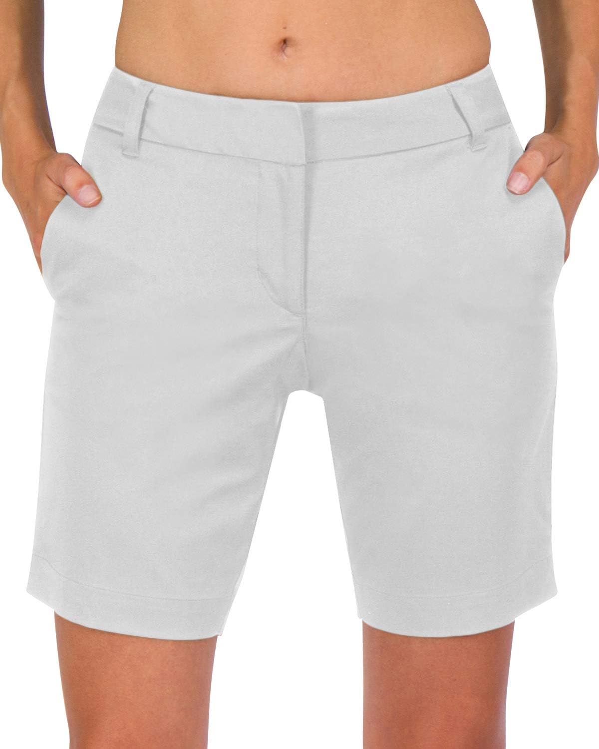 Three Sixty Six Womens Bermuda Golf Shorts 8 ½ Inch Inseam - Quick Dry Active Shorts with Pockets, Athletic and Breathable
