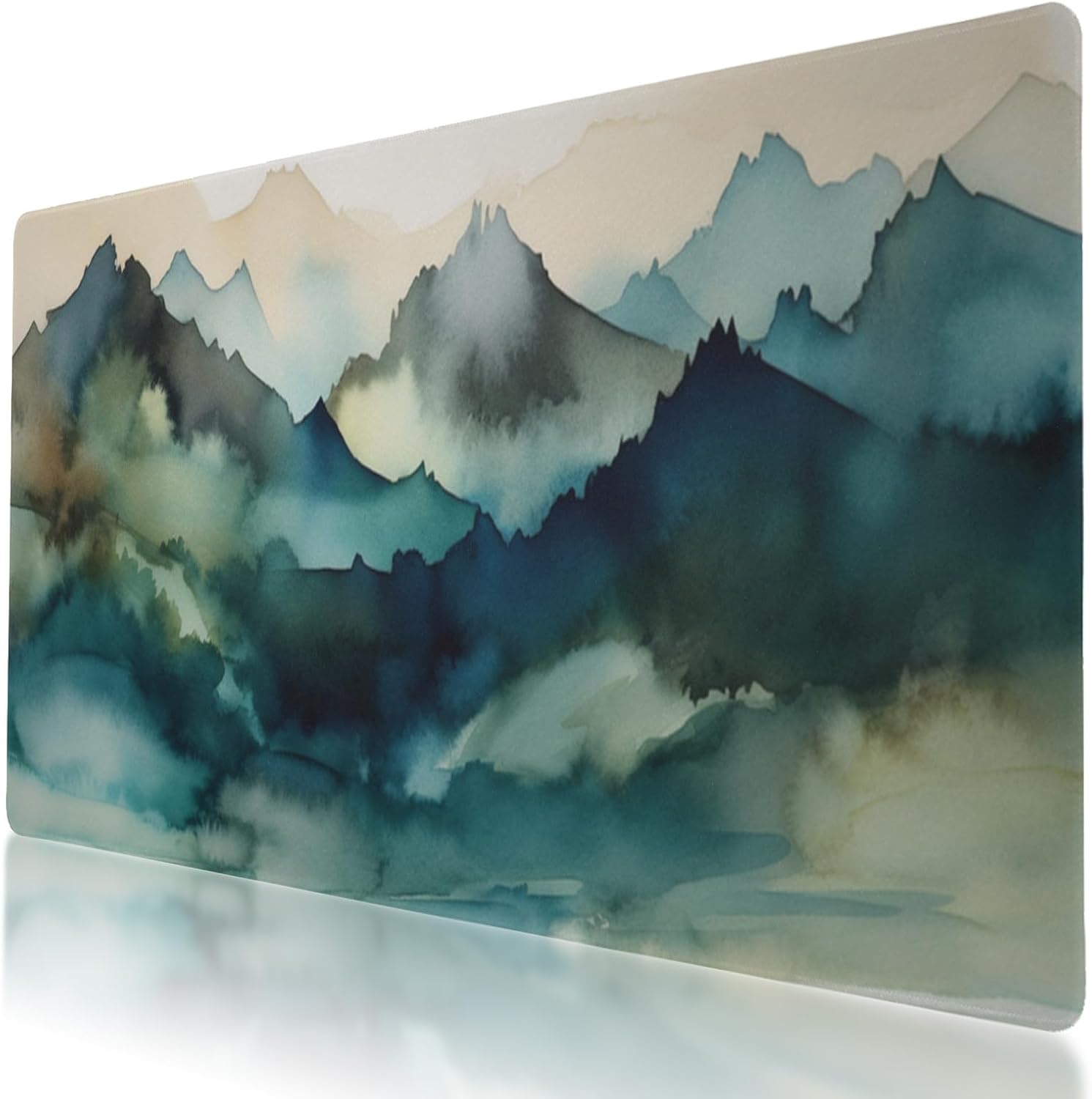 Stitched Edge, Non-Slip Rubber Base Landscape Painting Printed Mouse Pad 35.5 x 16 Inch, Ideal for Gamers & Office Work