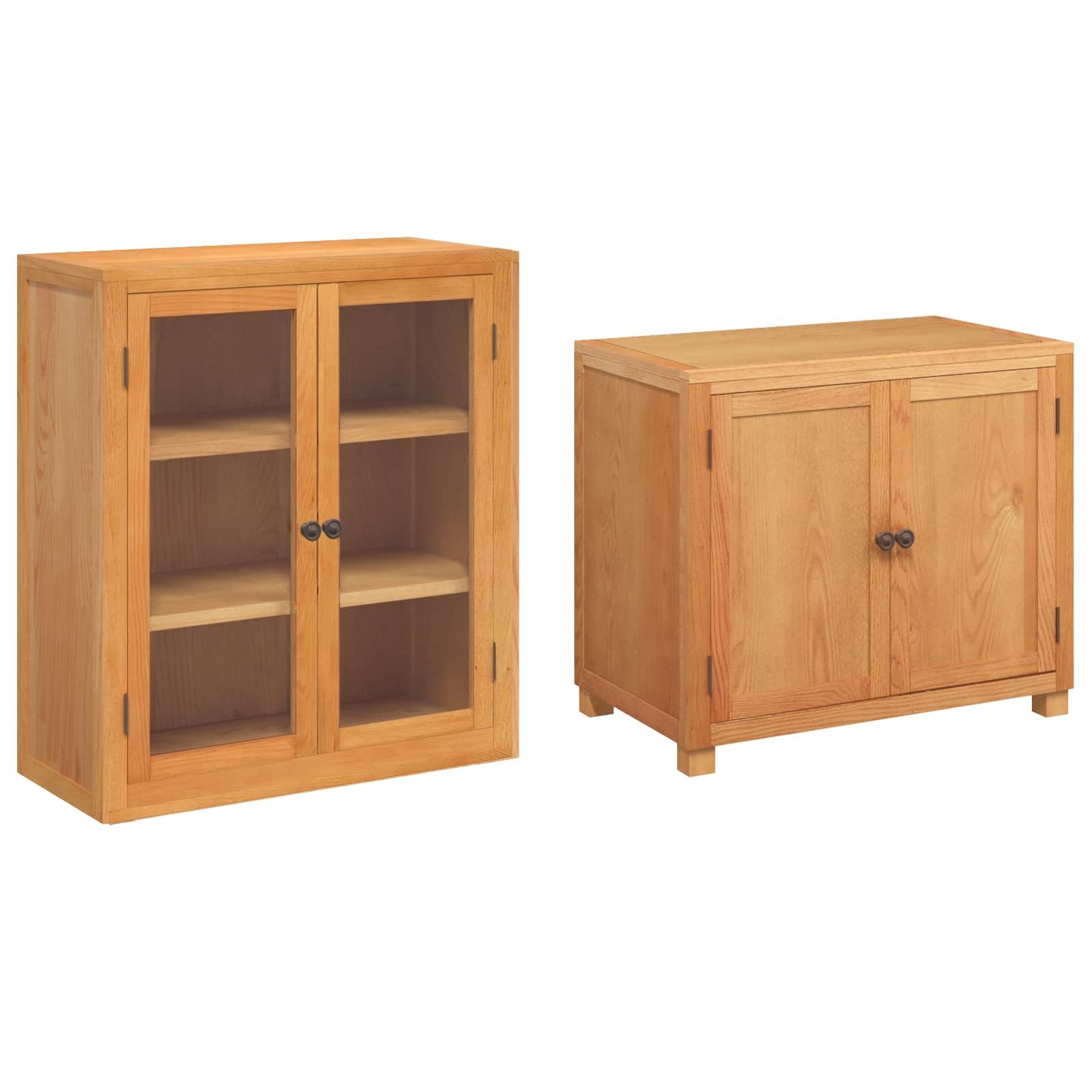 Modernes Aufbewahrungsmöbel-Set mit Tür aus Holzwerkstoff, Eichen- und Kiefernholz, in Braun. Stauraum Möbel mit Kippschutz, ideal für Wohn- und Schlafzimmer.