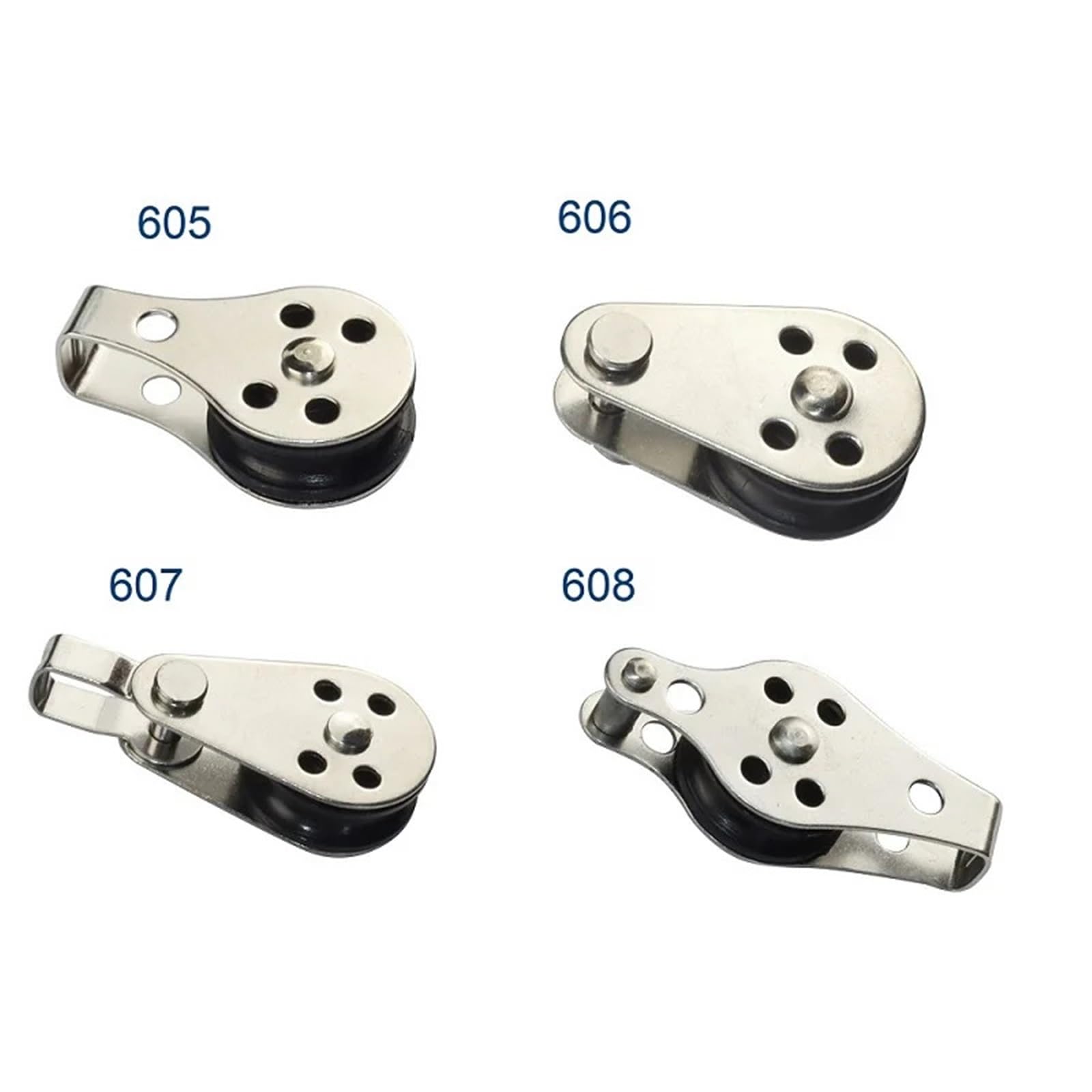 Polea Bloquear 605 606 607 608 Rodillo polea 316 Bloque polea acero inoxidable 25 mm Para cuerda 2 mm a 8 mm Polea(608)