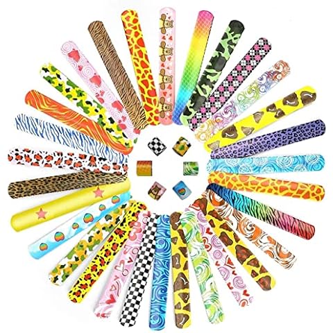 SEVEN4-UK Colorful Slap Bands for Kids Slap Bracelets for Party Bags Party Bag fillers Party Flavors (SLAP BANDS, 25) Cover